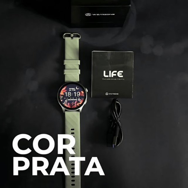 LIFE SMARTWATCH A PROVA D'ÁGUA 1 ATM AMOLED | BATERIA DE LONGA DURAÇÃO| 100 MODOS DE ESPORTES