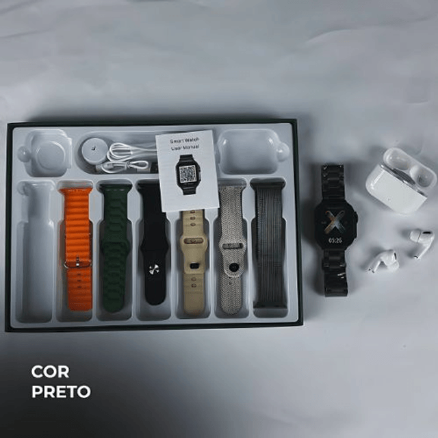 WS80 ULTRA 2 | +Fone bluetooth | Kit 7 pulseiras | Toque duplo | Segunda geração