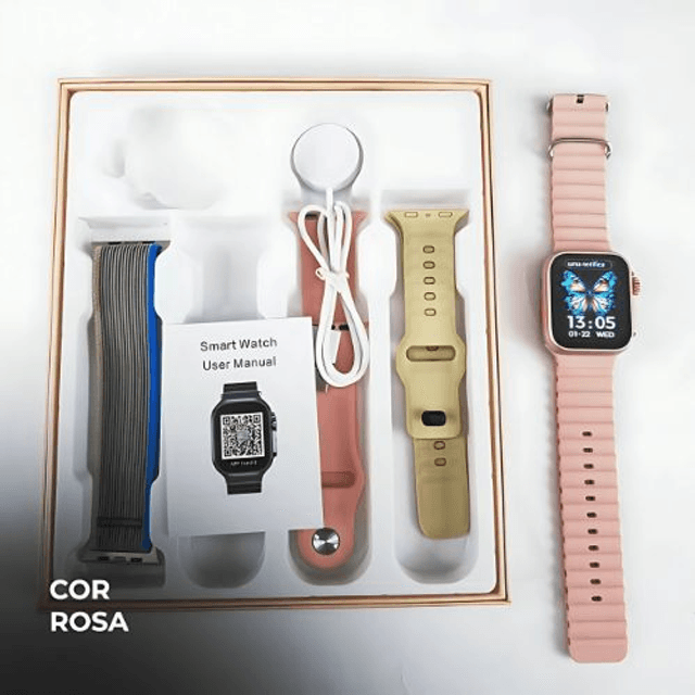 WS26 Ultra 2 mini 44mm | 4 pulseiras | Acabamento premium | Dual touch