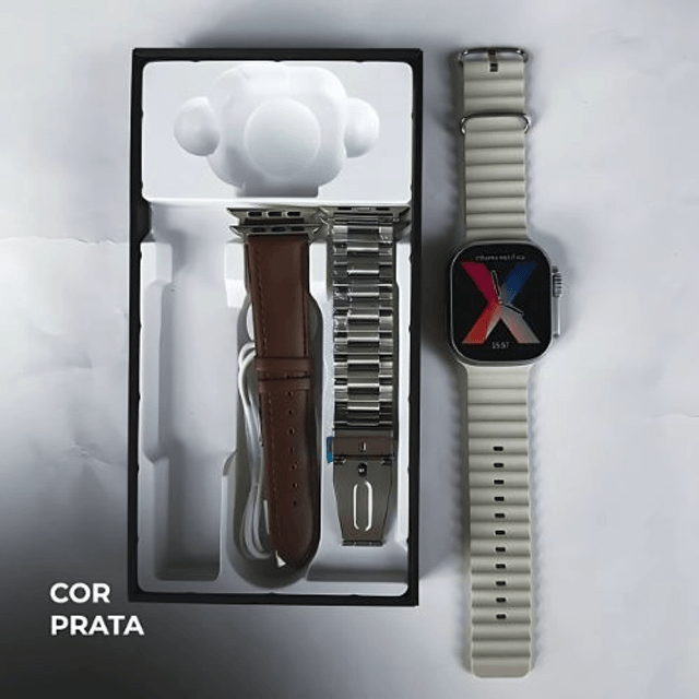 WS-79 ULTRA 2 | Kit 3 pulseiras | Pulseira de Couro e Metal | Segunda geração
