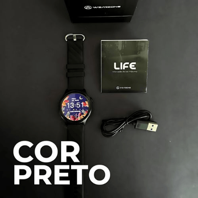LIFE SMARTWATCH A PROVA D'ÁGUA 1 ATM AMOLED | BATERIA DE LONGA DURAÇÃO| 100 MODOS DE ESPORTES